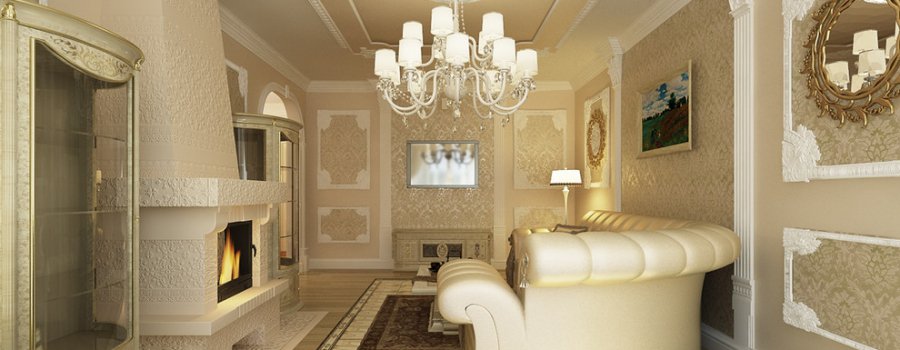 Dzīvokļa interjera dizains klassiskā stilā