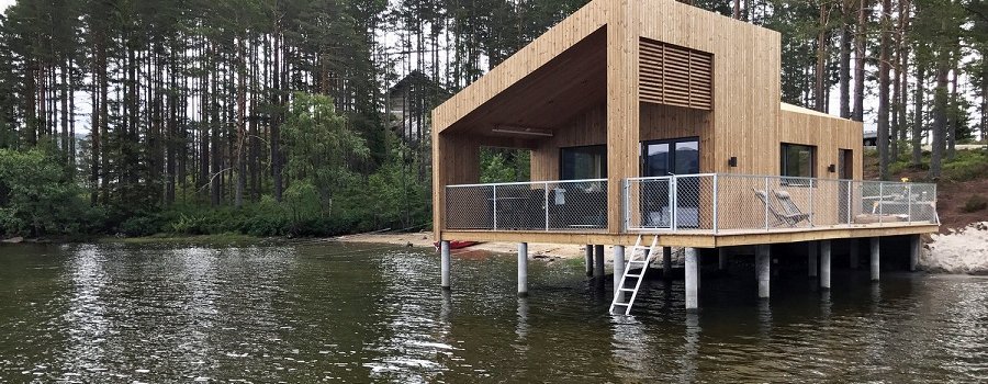 Mājas projekts uz ūdens.  Kopēja platība 26,0 m2
