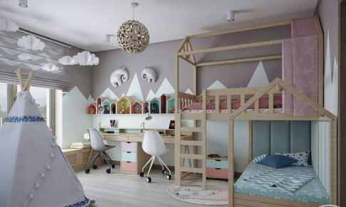 Interjera dizains bērnu istabai skandināvijas stilā
