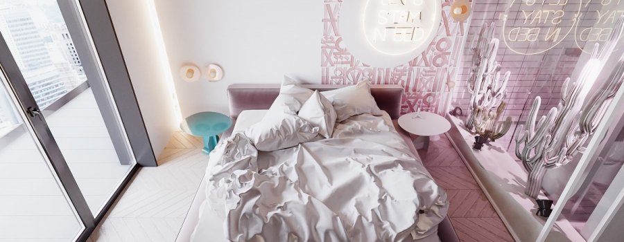 Розовые дизайны спален и идеи декора
