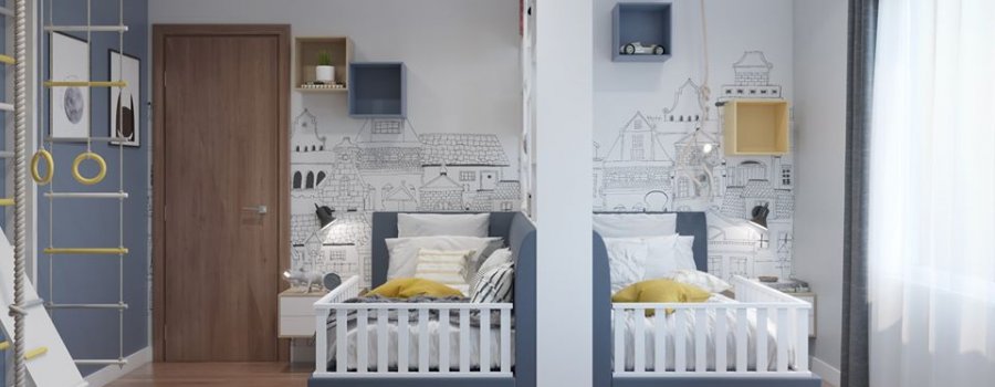 Divu bērnu istabas dizains no Latvijas  interjera dizainieres LAVR interior design