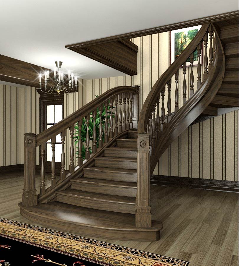 дизайн деревянной лестницы
